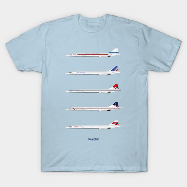 Concorde 1969 To 2003 T-Shirt by SteveHClark